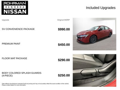 2026 Nissan Sentra SV Convenience Package