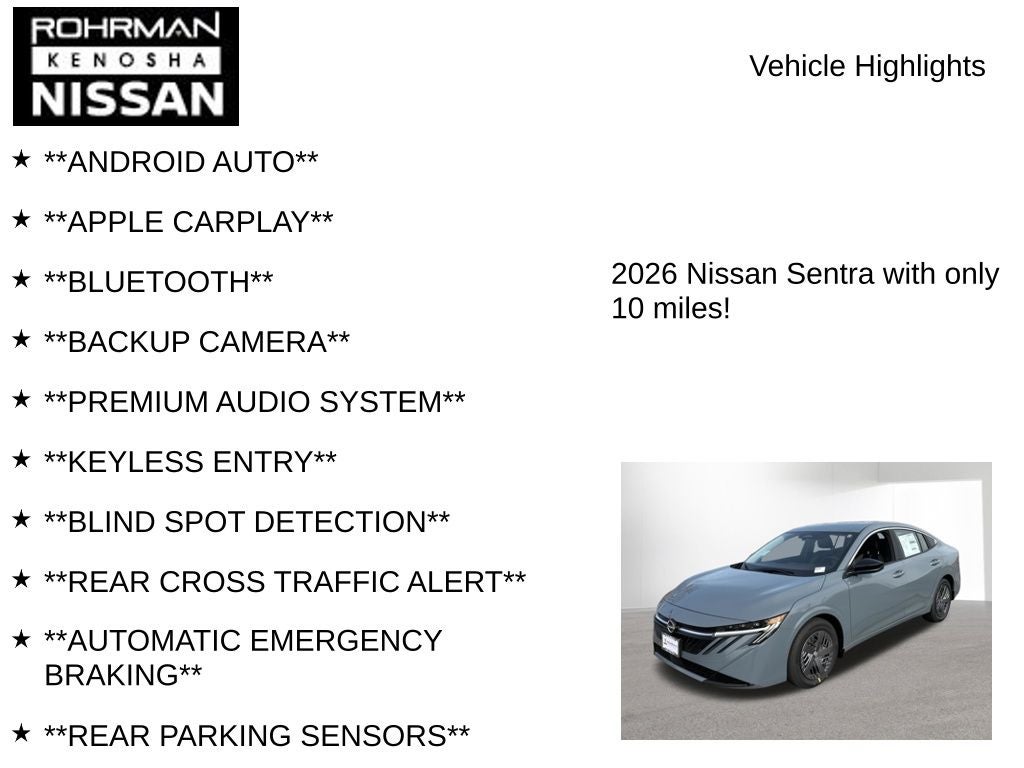 2026 Nissan Sentra SV