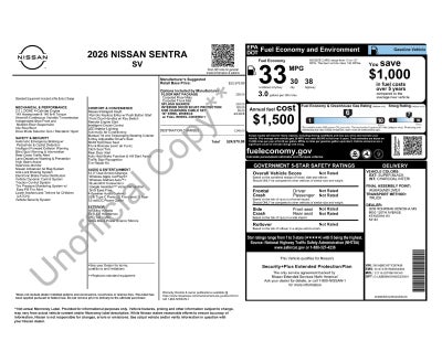 2026 Nissan Sentra SV