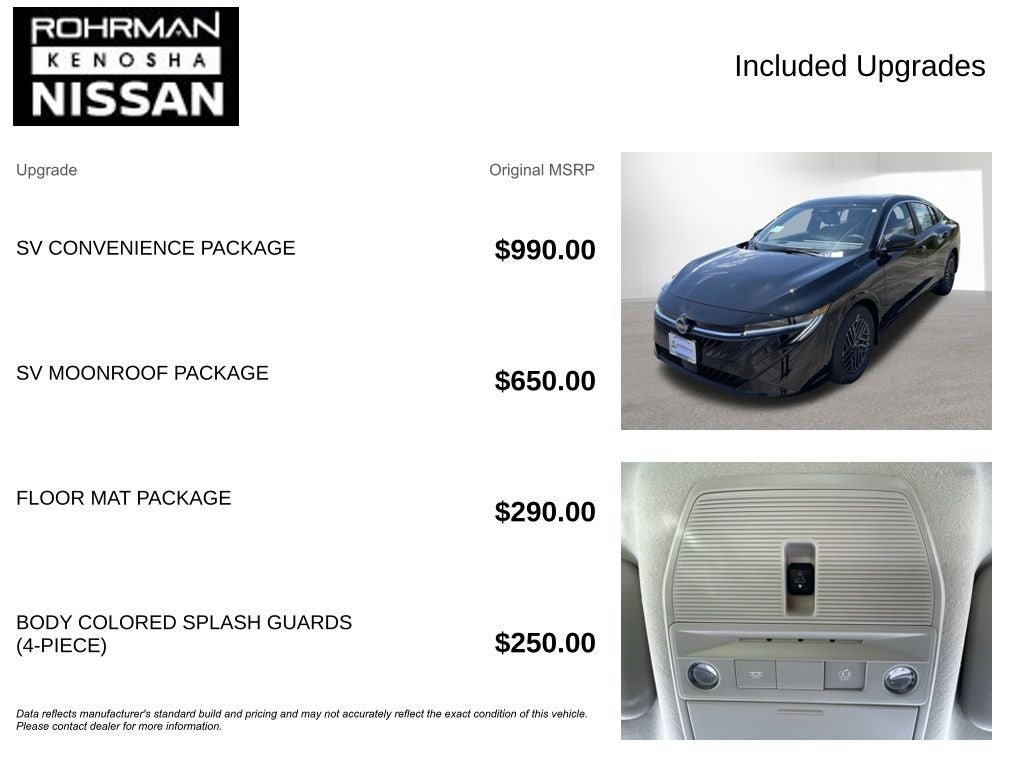 2026 Nissan Sentra SV Convenience Package