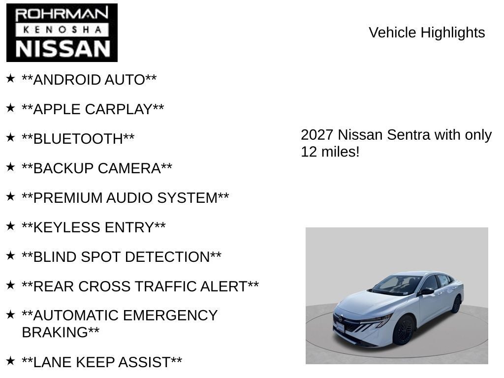 2027 Nissan Sentra SV