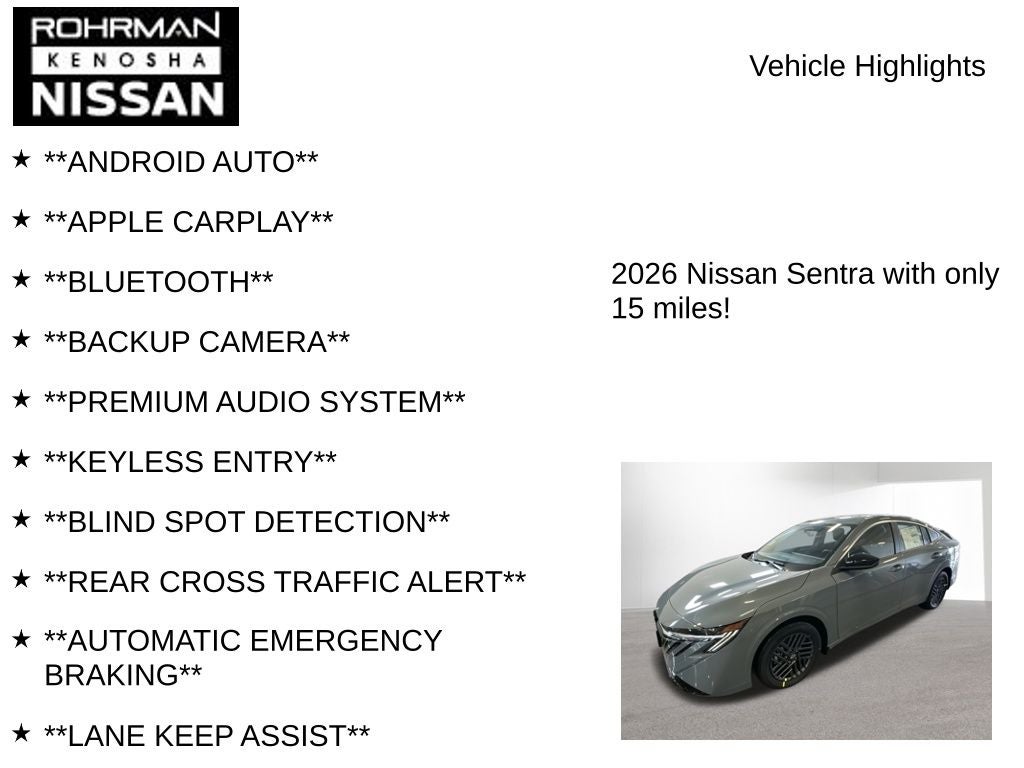 2026 Nissan Sentra SV