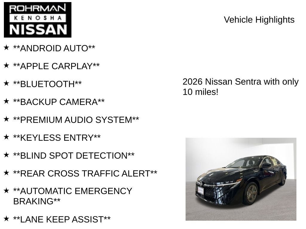 2026 Nissan Sentra SV