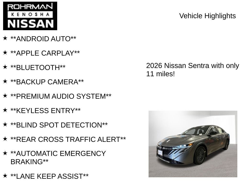 2026 Nissan Sentra SV