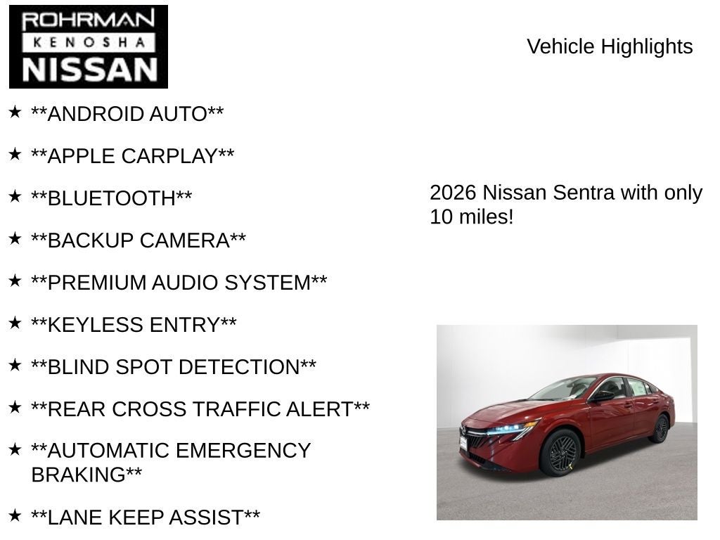 2026 Nissan Sentra SV