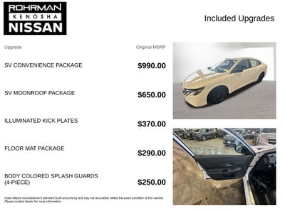 2026 Nissan Sentra SV Convivence Package