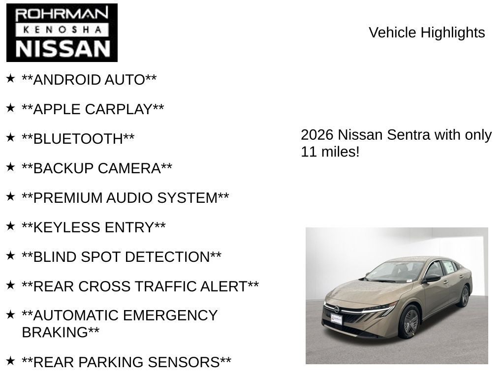 2026 Nissan Sentra SV