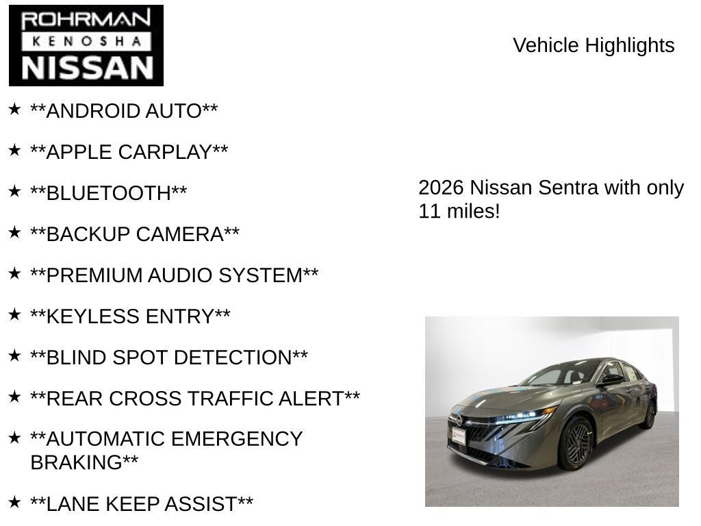 2026 Nissan Sentra SV