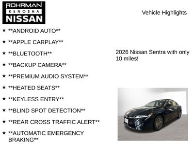 2026 Nissan Sentra SV Convenience Package