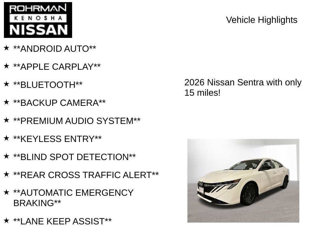2026 Nissan Sentra SV