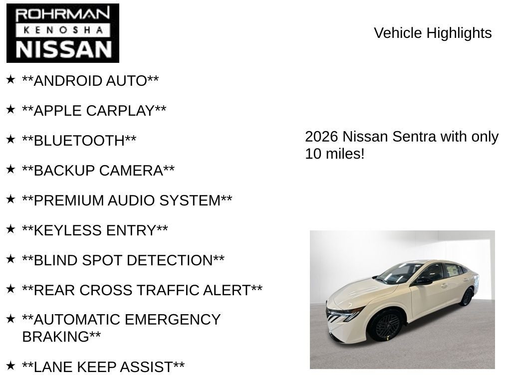 2026 Nissan Sentra SV
