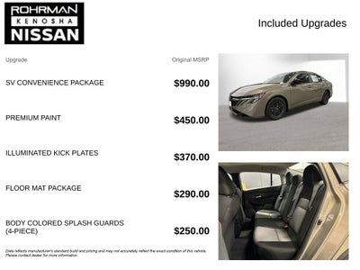 2026 Nissan Sentra SV Convenience Package