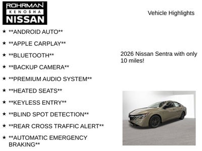 2026 Nissan Sentra SV Convenience Package
