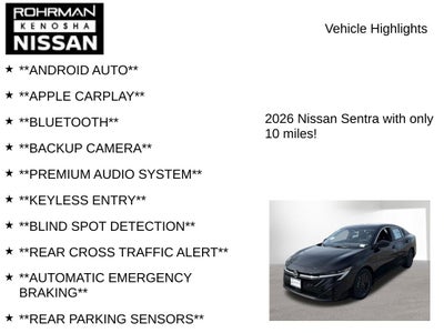 2026 Nissan Sentra SV Convenience Package
