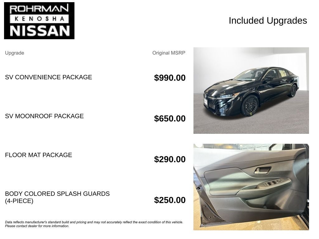 2026 Nissan Sentra SV Convenience Package