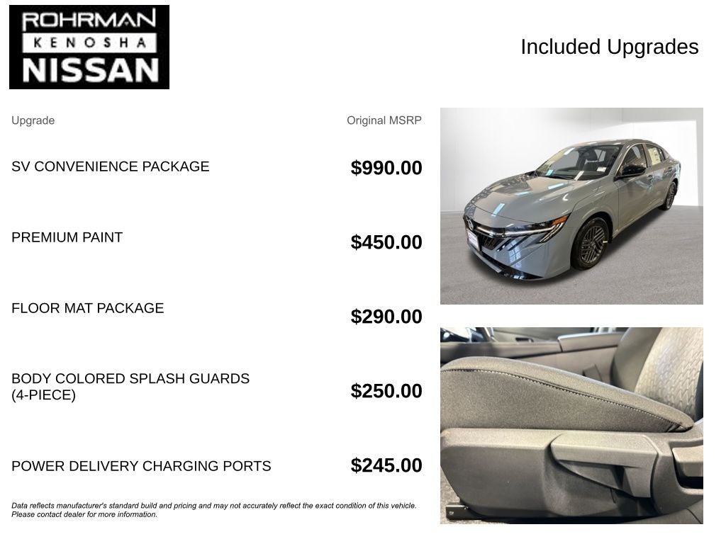 2026 Nissan Sentra SV Convenience Package