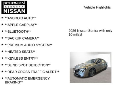 2026 Nissan Sentra SV Convenience Package