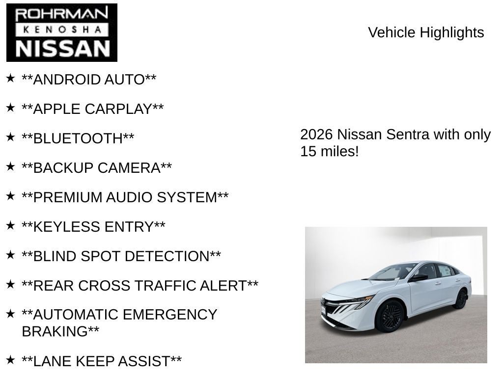 2026 Nissan Sentra SV