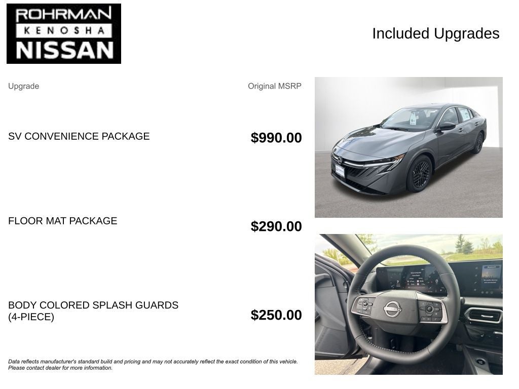 2026 Nissan Sentra SV Convenience Package