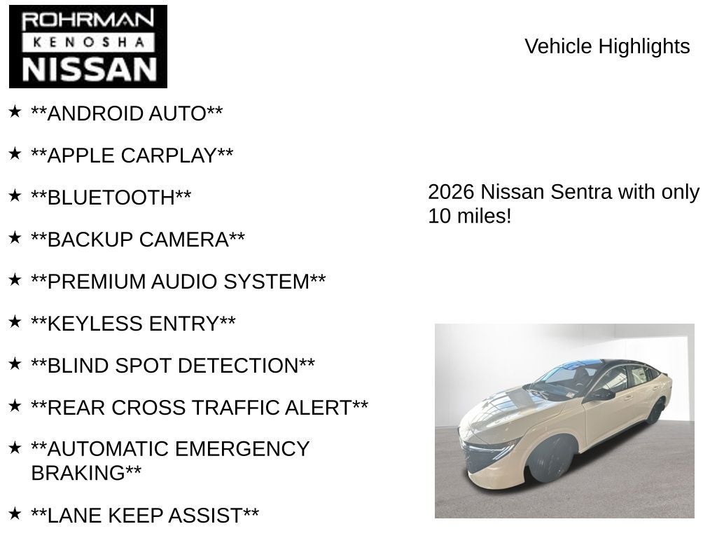 2026 Nissan Sentra SR
