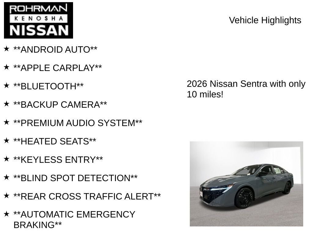 2026 Nissan Sentra SR