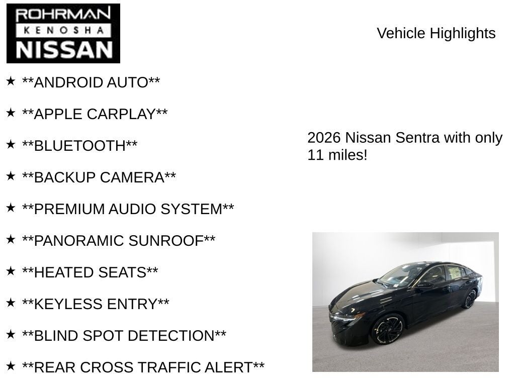 2026 Nissan Sentra SR Premium Package