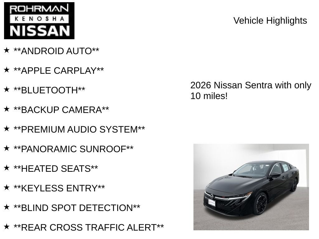 2026 Nissan Sentra SR Premium Package