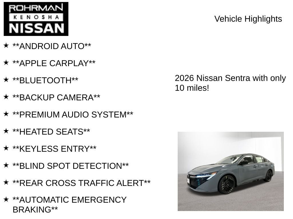2026 Nissan Sentra SR