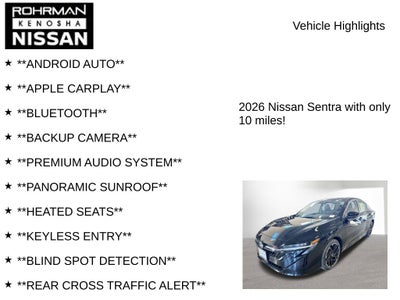 2026 Nissan Sentra SR Premium Package