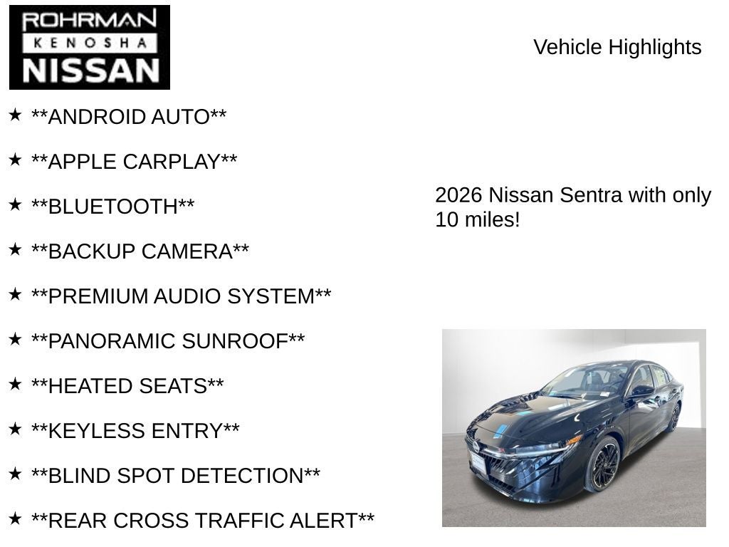 2026 Nissan Sentra SR Premium Package