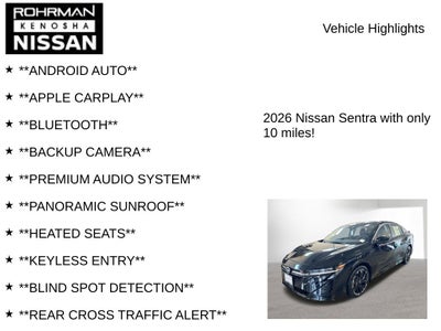 2026 Nissan Sentra SR Premium Package