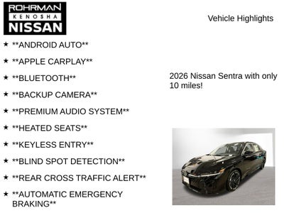 2026 Nissan Sentra SR Premium Package