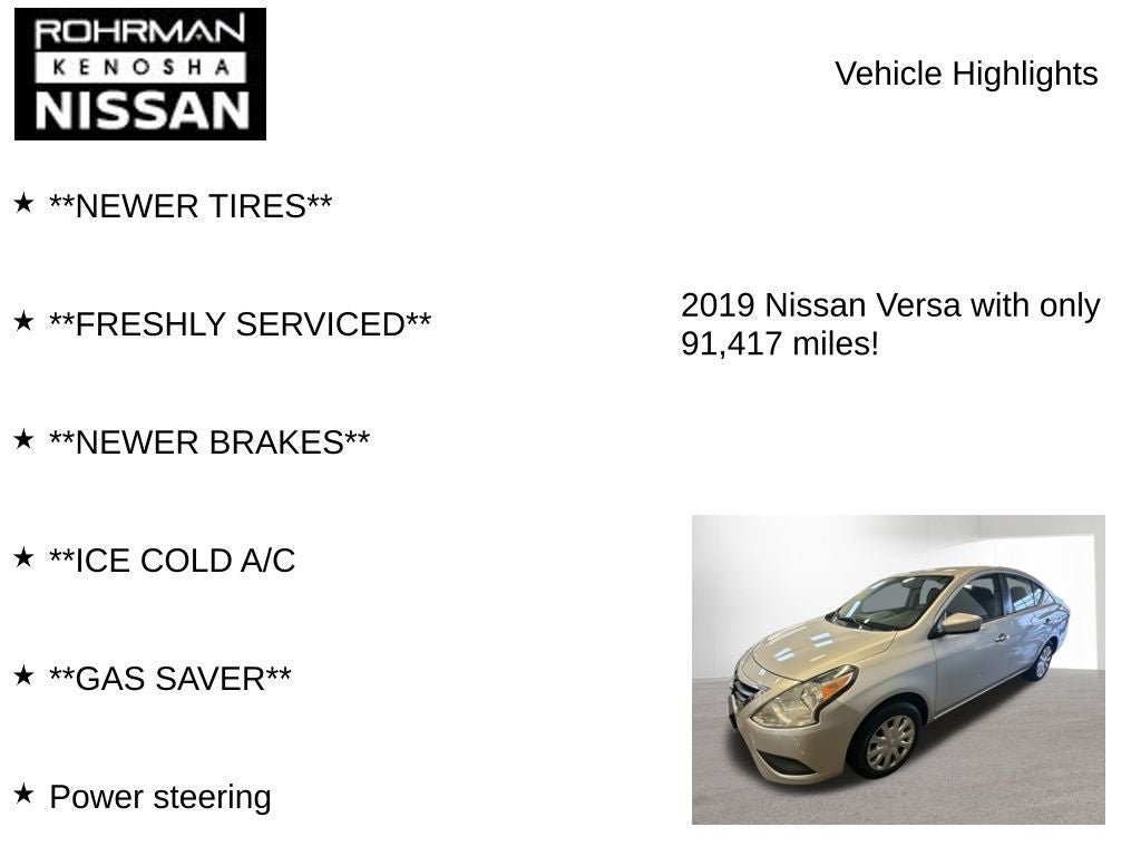 2019 Nissan Versa 1.6 SV