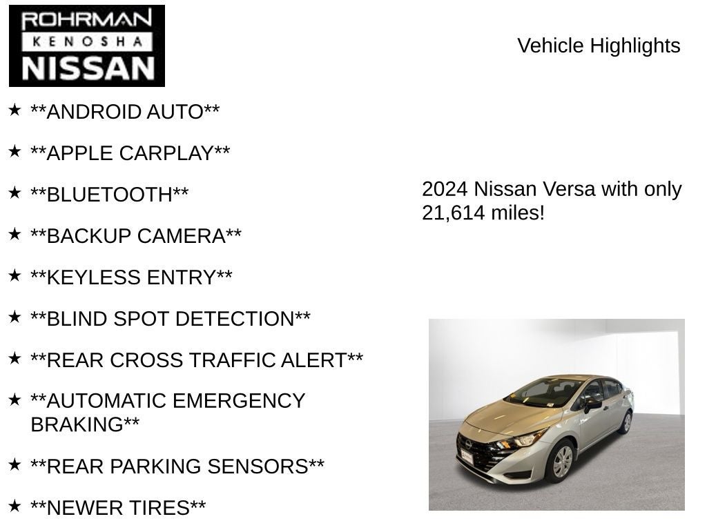 2024 Nissan Versa 1.6 S