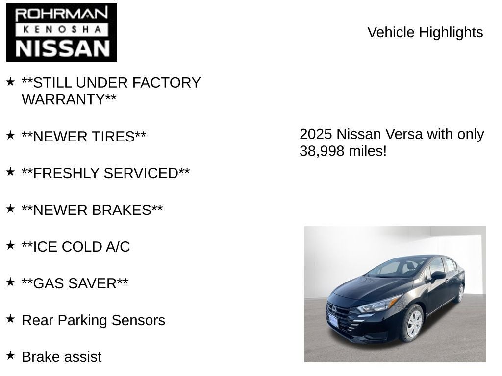 2025 Nissan Versa 1.6 S