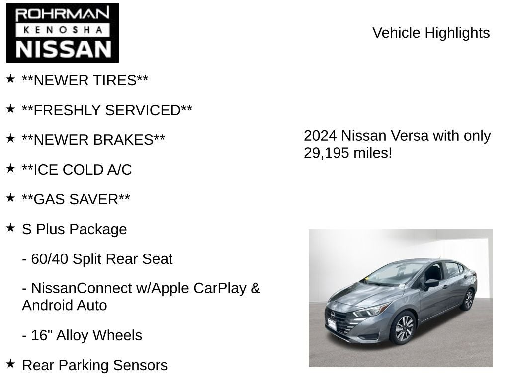2024 Nissan Versa 1.6 S