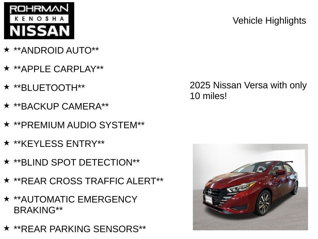 2025 Nissan Versa 1.6 SV