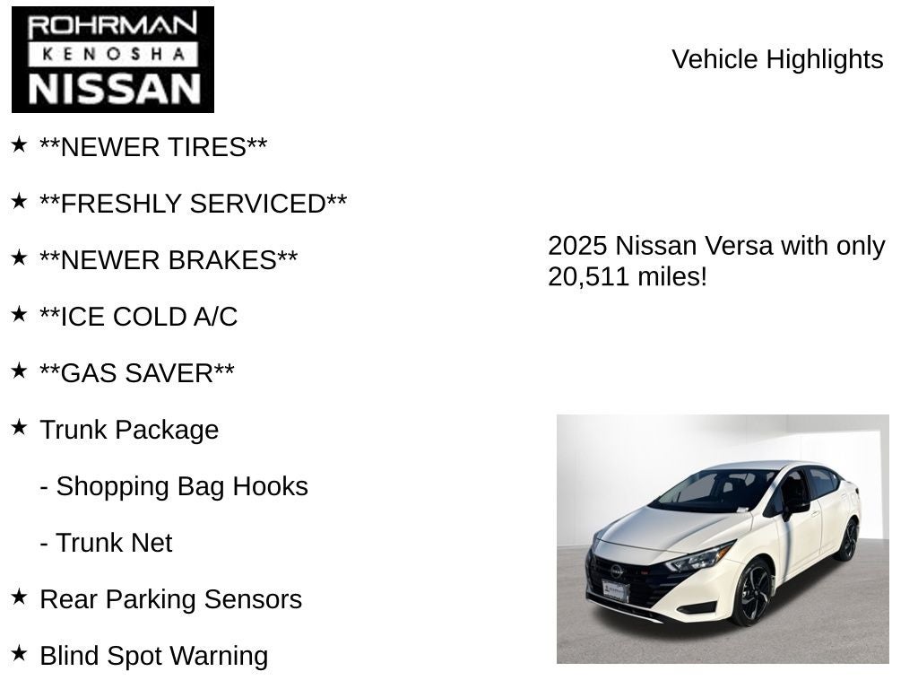 2025 Nissan Versa 1.6 SR