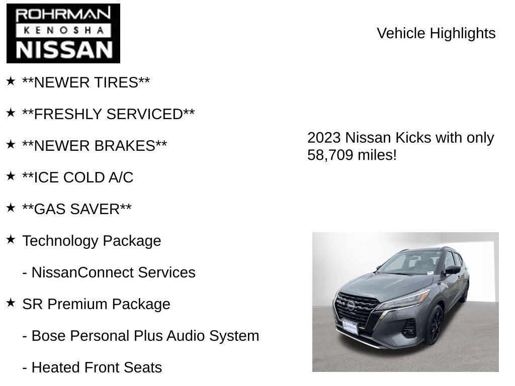 2023 Nissan Kicks SR Premium Package