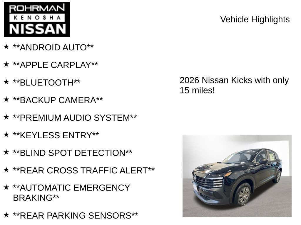 2026 Nissan Kicks S