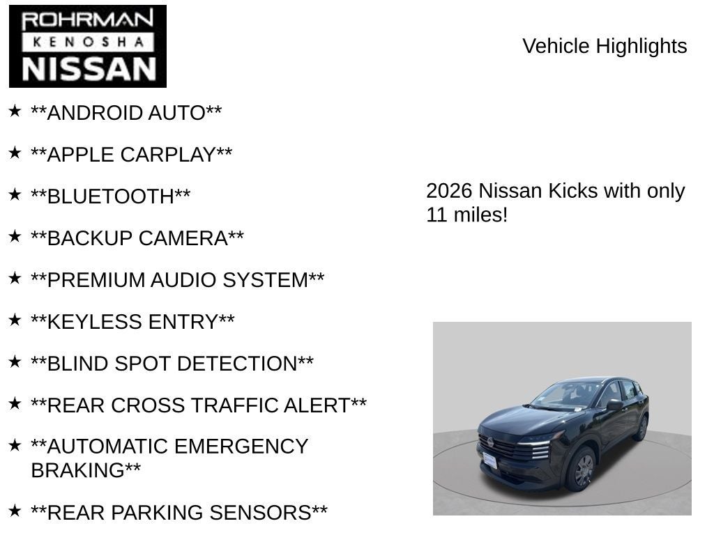 2026 Nissan Kicks S