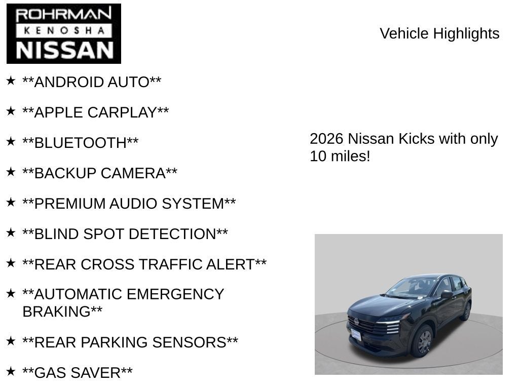 2026 Nissan Kicks S