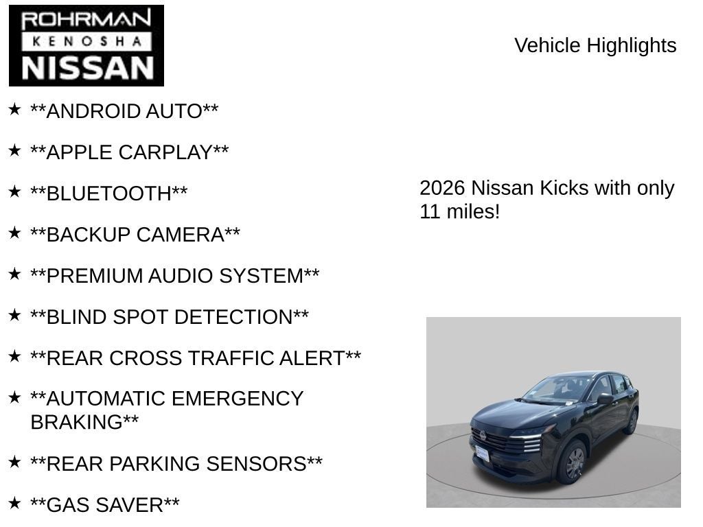 2026 Nissan Kicks S