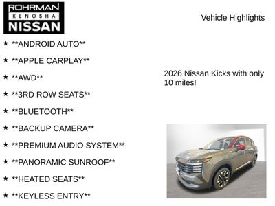 2026 Nissan Kicks SV Premium Package