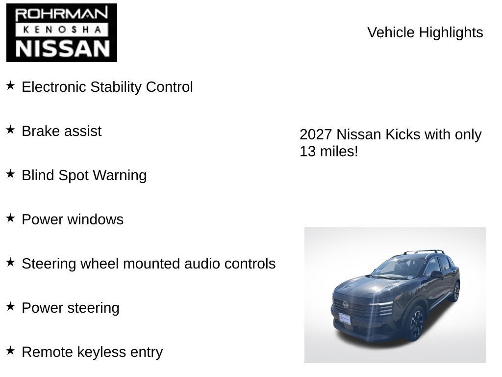 2027 Nissan Kicks SV AWD