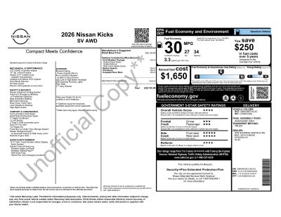 2026 Nissan Kicks SV AWD Cold Weather Package