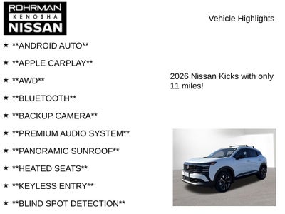 2026 Nissan Kicks SV AWD Premium Package