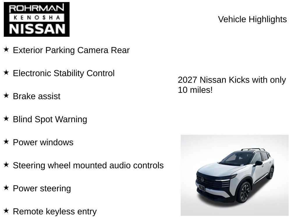 2027 Nissan Kicks SV AWD