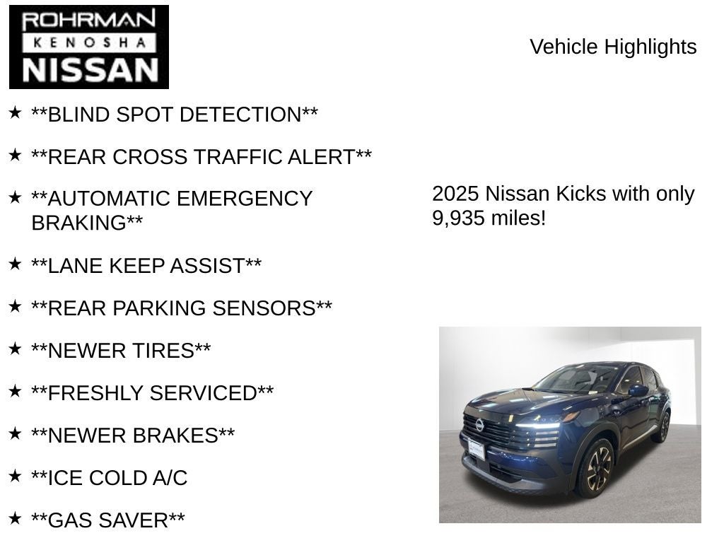 2025 Nissan Kicks SV