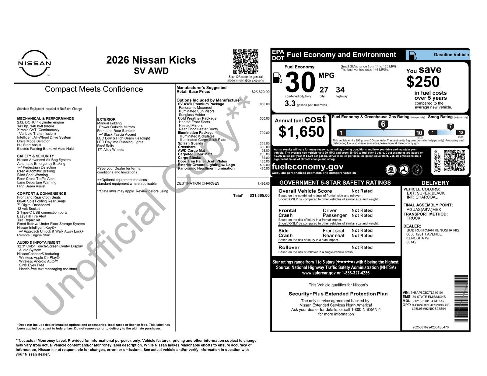 2026 Nissan Kicks SV AWD Premium Package